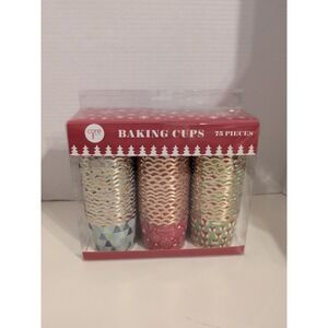 NEW Core Kitchen 75 Piece Box of Thick Holiday Cheer Baking Cups